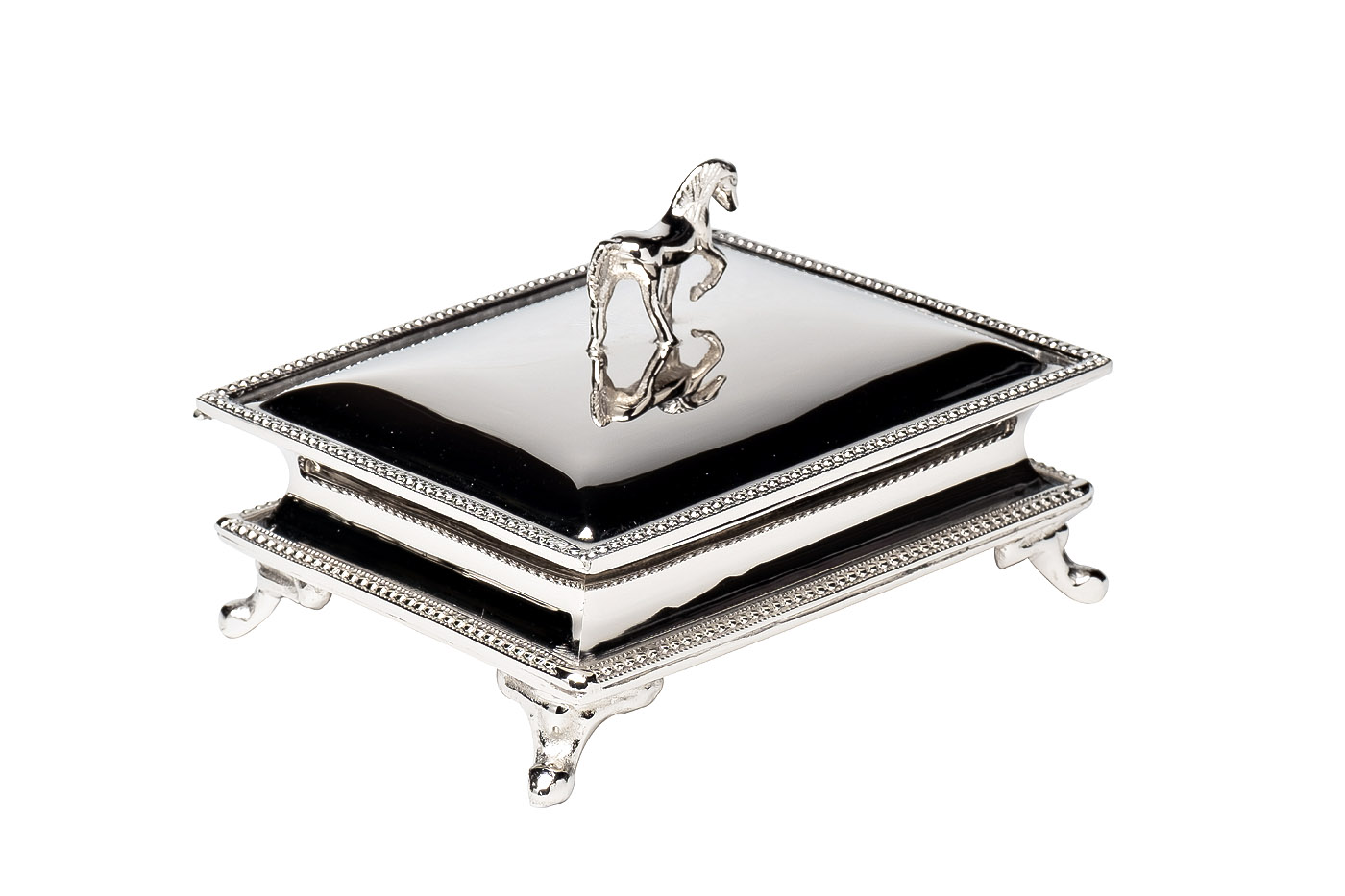 95IM-1308  Шкатулка «Horse» нерж. сталь цвет хром 12*10*8,5см_s2 1