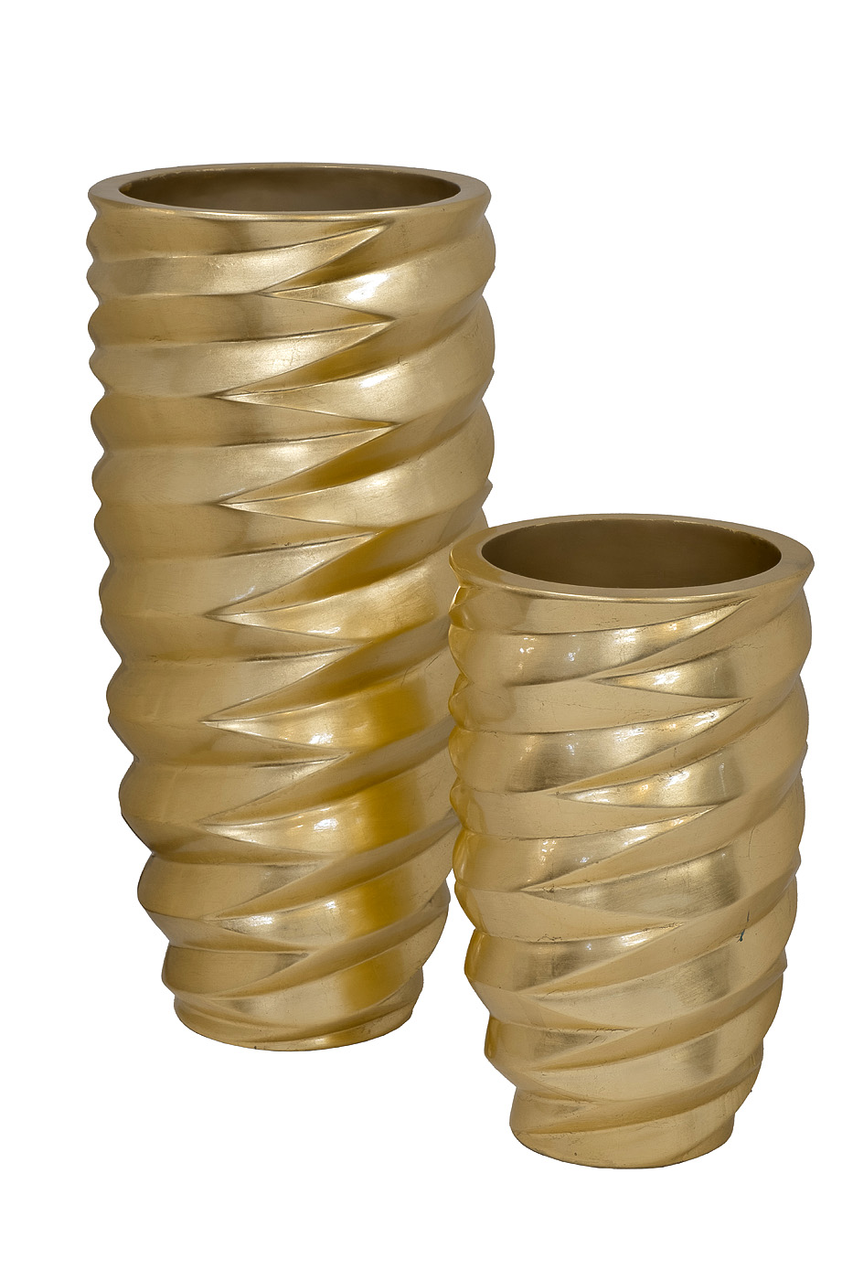 ZS2058-19 Кашпо волнистое цвет золото d30*50см_s2 2