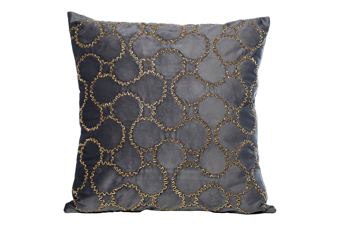 70SW-20507 Подушка с бисером «Восьмерки» синяя 45*45см_s2 1