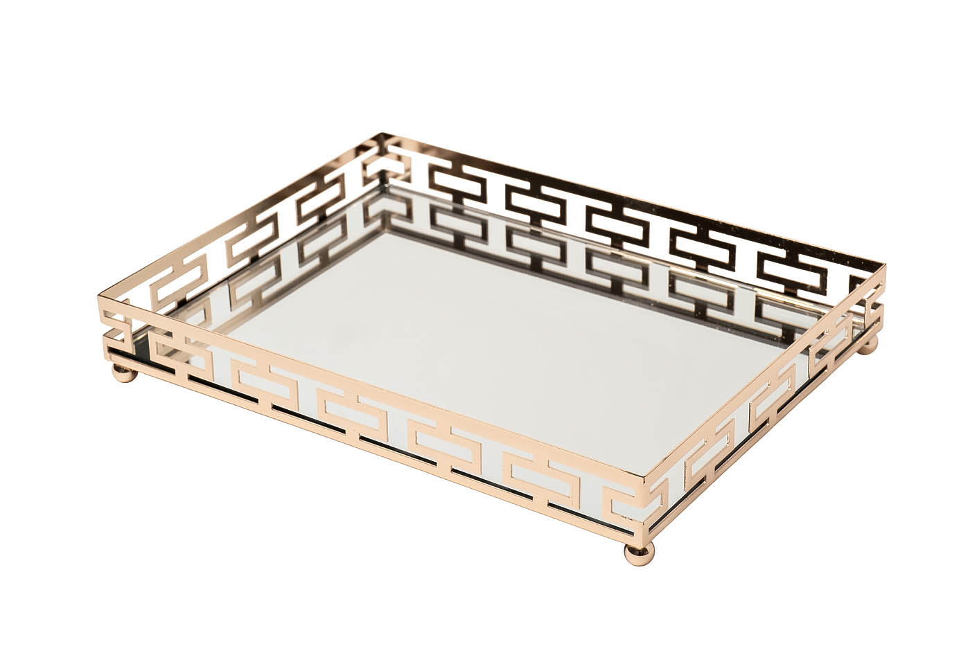 2K389163-G Поднос декоративный зеркальное основание, цвет золото 40*30*5см_s2 2