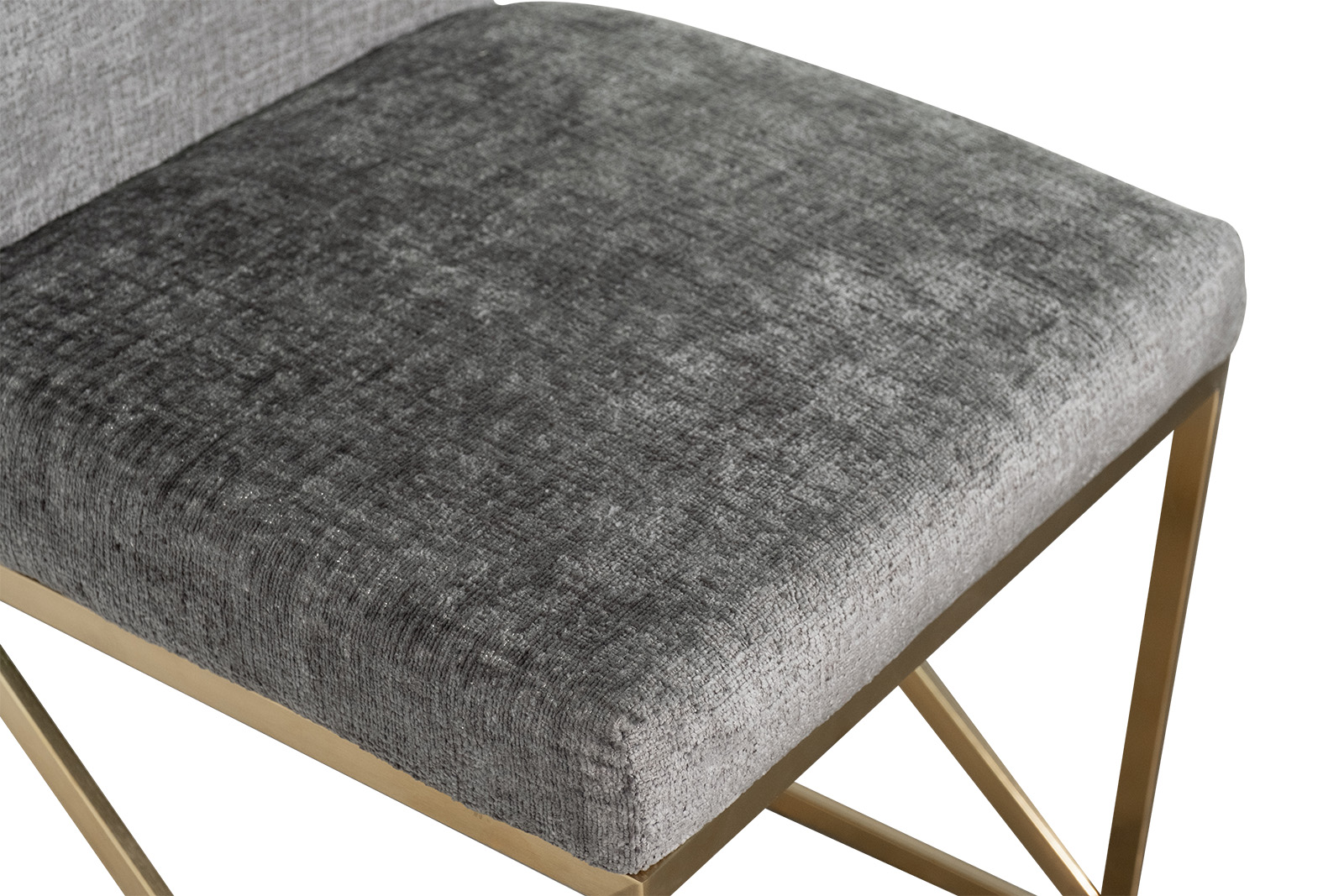 30C-20140 Стул велюр шенилл серый/браш.золото 49*65*99см_s2 4