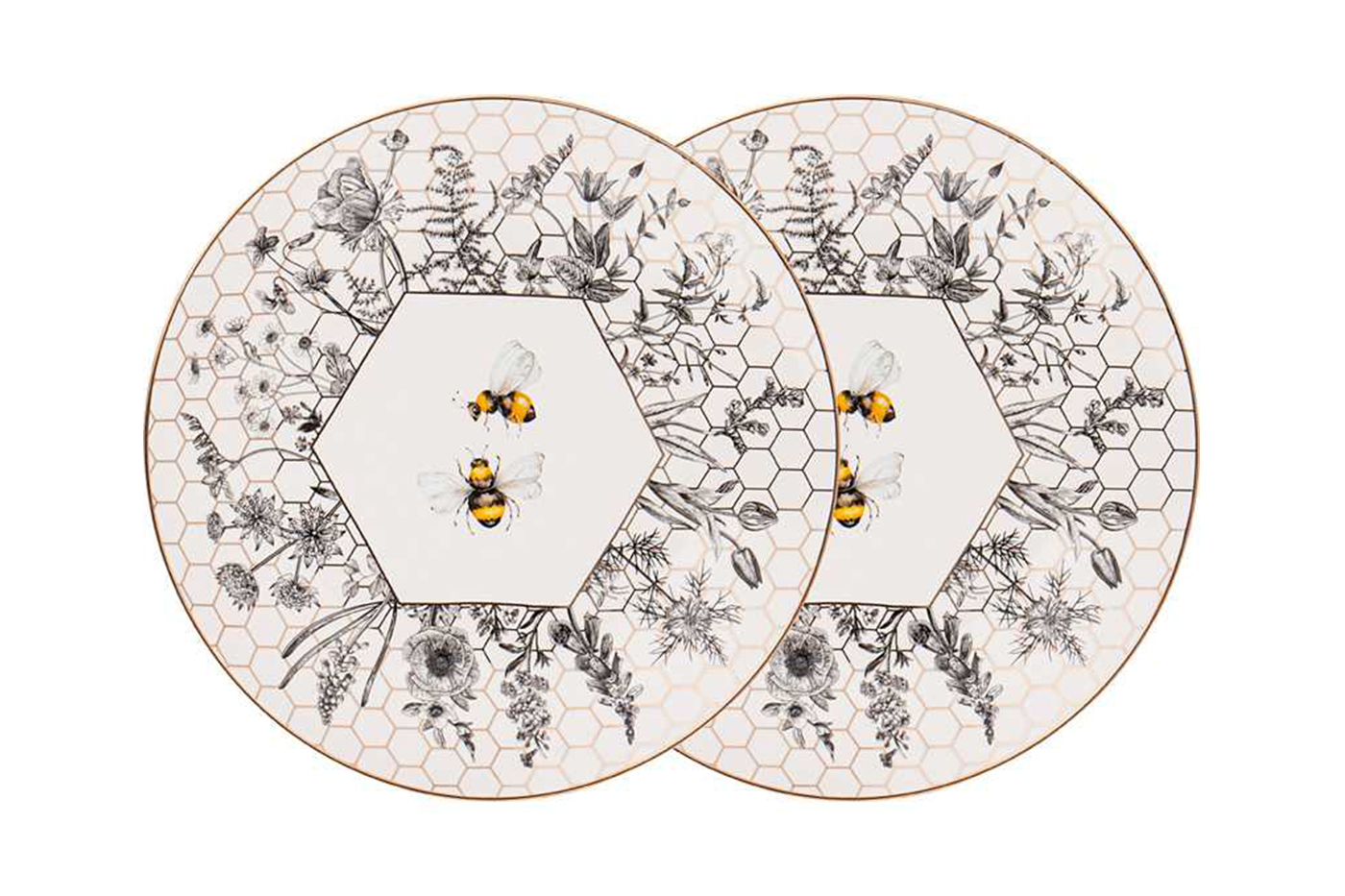 133-361 Набор тарелок закусочных «Harmony» пчёлы 2 шт, 20,5 см_s2 1