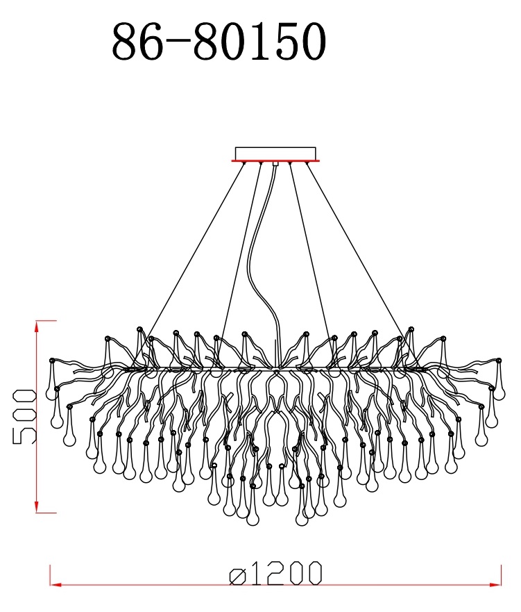 86-80150 Люстра круглая d.120*h.38см, металл цвет золото_s2 4