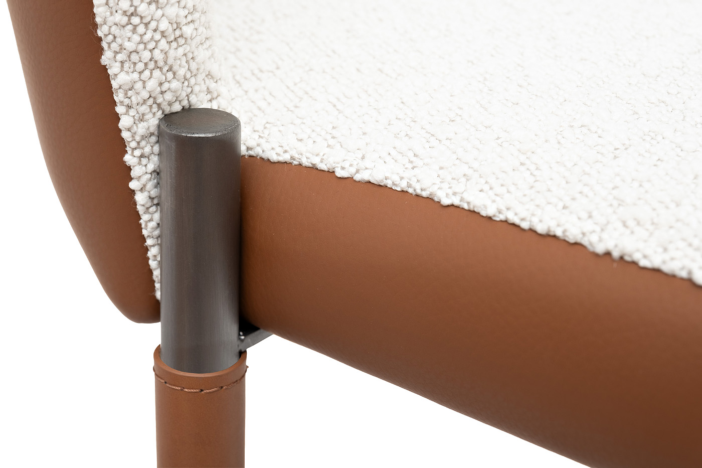 160KD-80070 Стул обеденный, экокожа кремовый/терракота 63*54*83см_s2 4