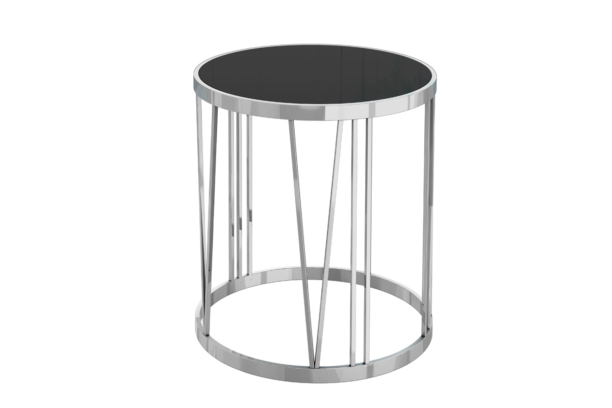 GY-ET7738 Стол журнальный черное стекло/хром d50*55см_s2 1