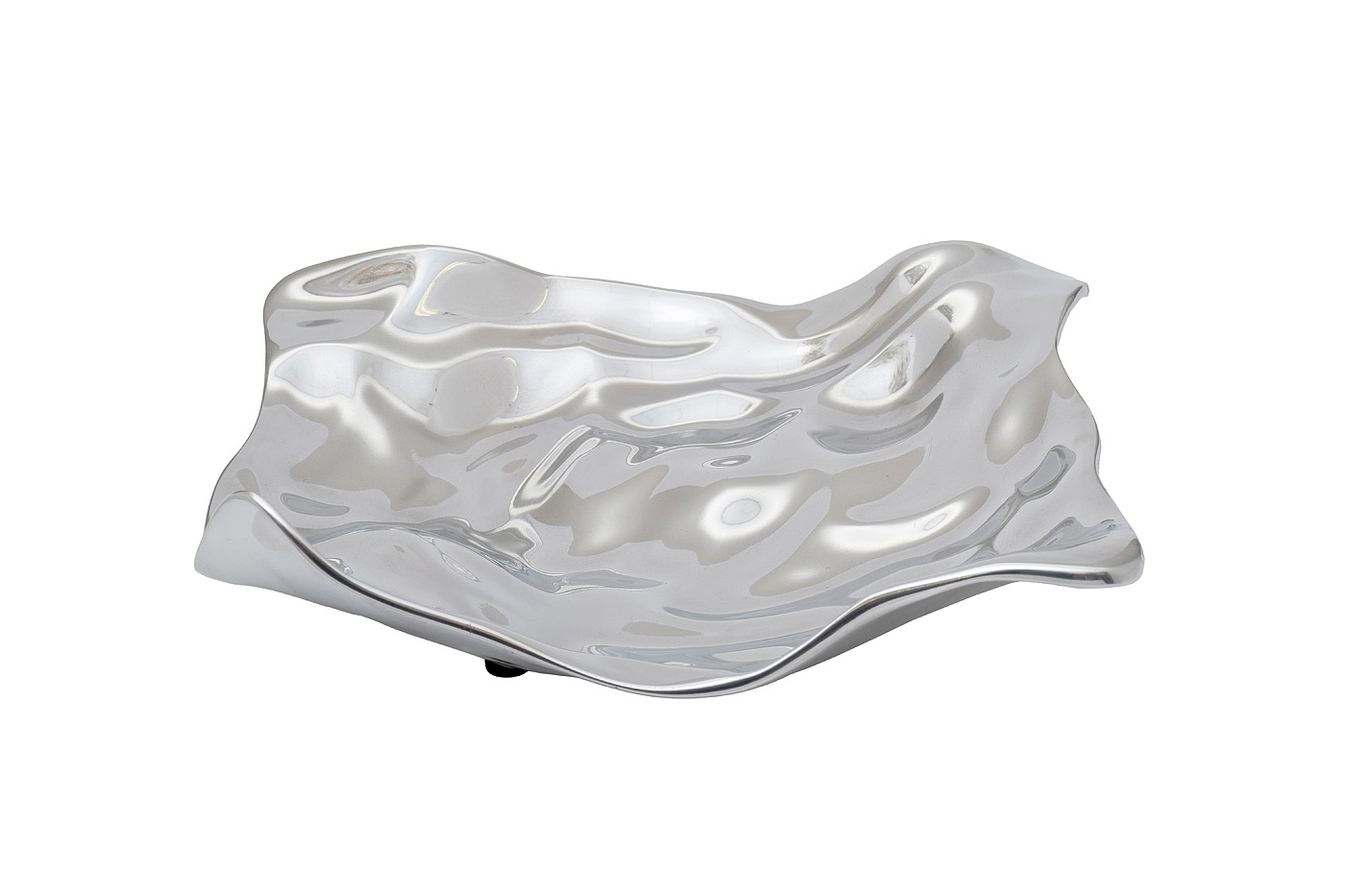 69-21219 Блюдо декор. металлич. цвет серебро 30,5*29*10см_s2 1