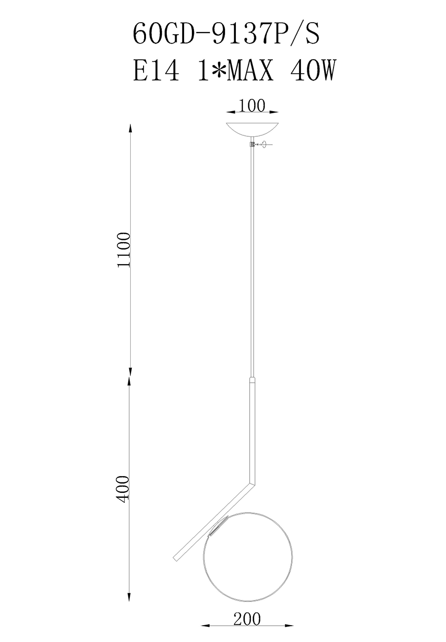 60GD-9137P/S Лампа потолочная d20см h150см_s2 3