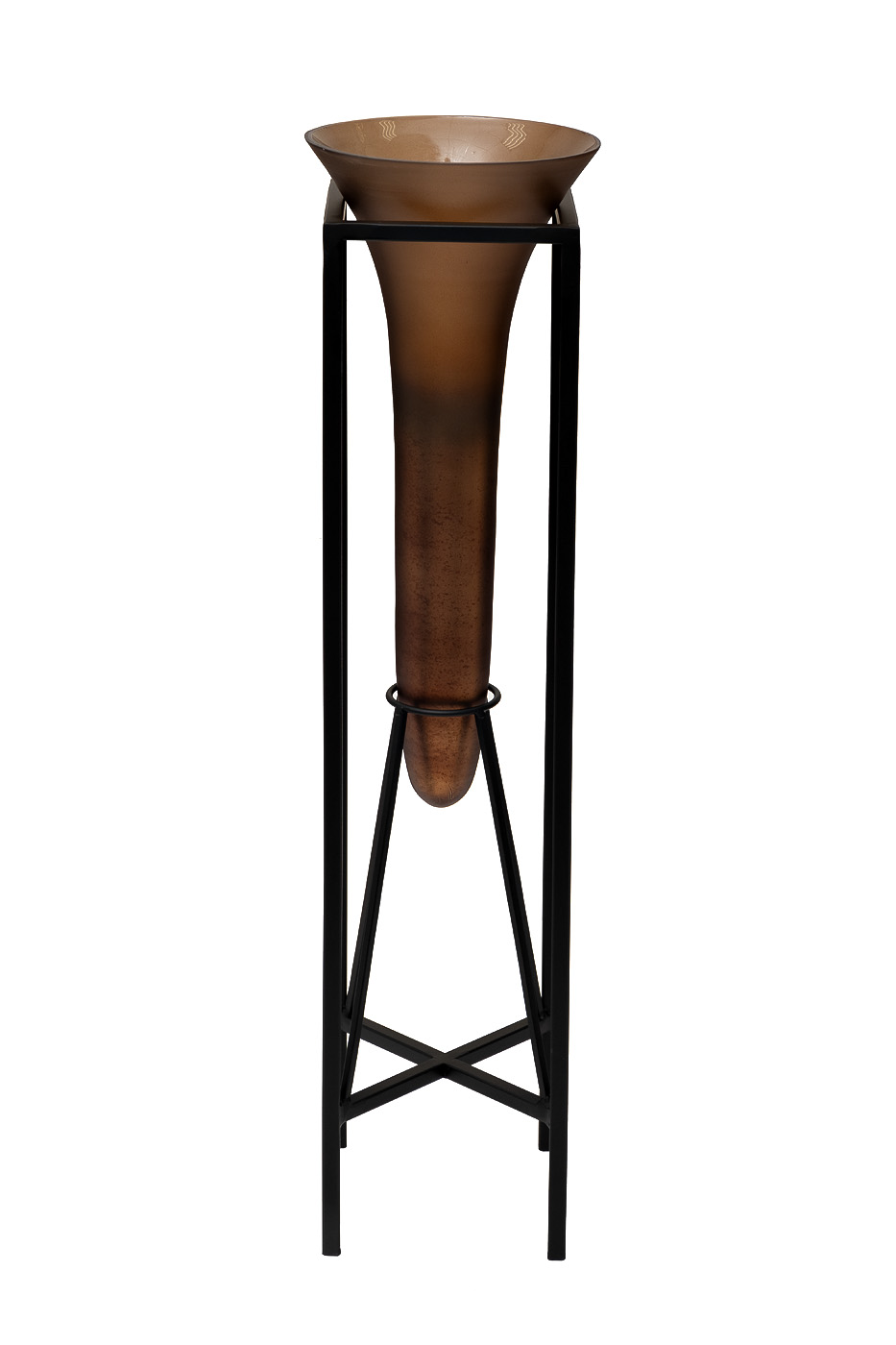 71PN-31744 Подставка под цветы стеклянная на металлич.основании h.81см_s2 1