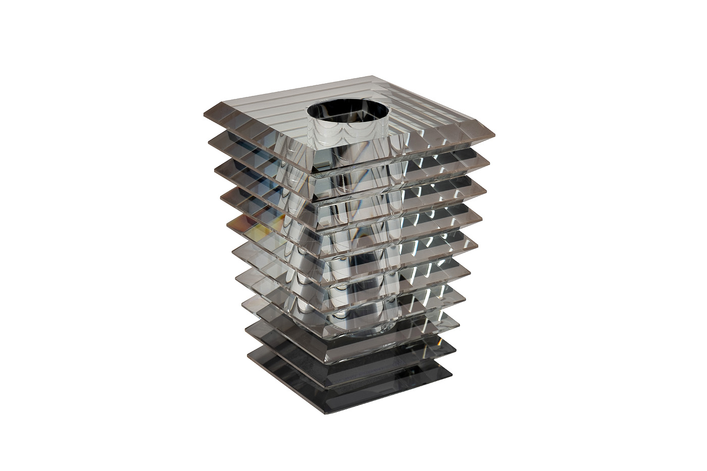 XVB3461S Ваза-подсвечник «хрустальная» цвет серый 13.5*13.5*19см_s2 2