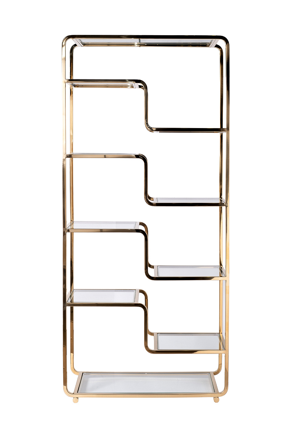 46AS-SH1652-GOLD Стеллаж золотистый/прозр. стекло 90*40*200см_s2 1