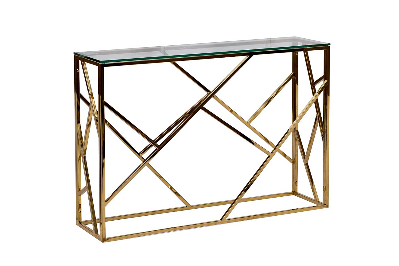 GY-CST2051214GOLD Консоль прозрачное стекло/золото30*115*78см_s2 2