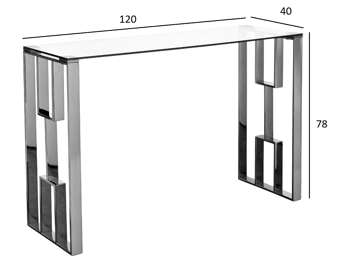 47ED-08200 Консоль прозр.стекло/хром 120*40*78см_s2 5