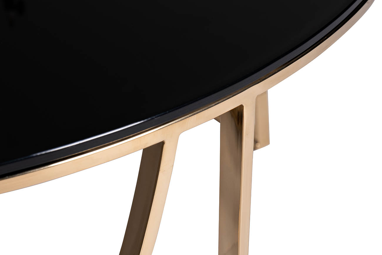 13RXCT3104-GOLD Стол журнальный стекло черн./золото d90*45см_s2 2