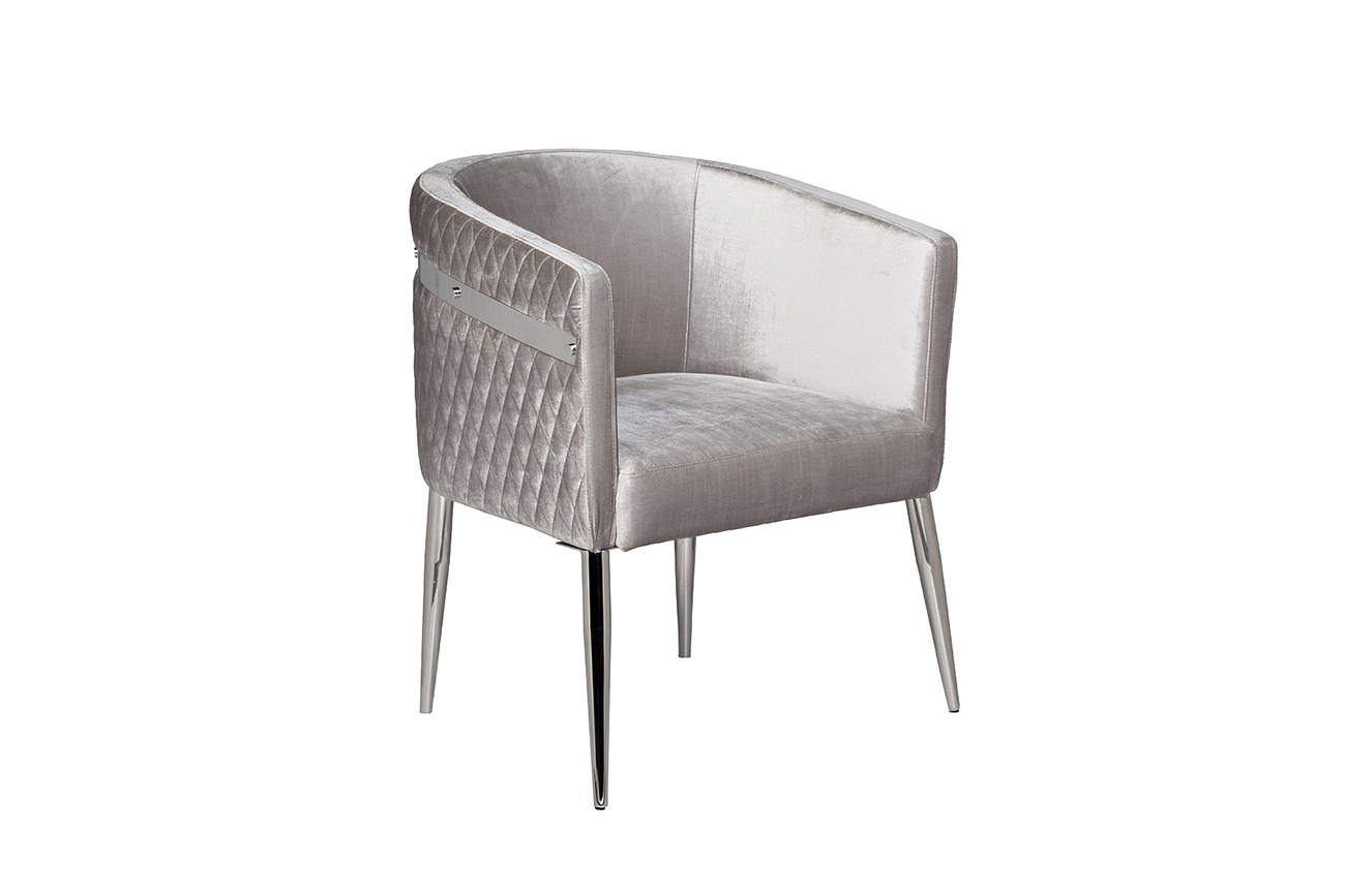 GY-08200 Cтул велюр серый/хром 67*67*80см_s2 2