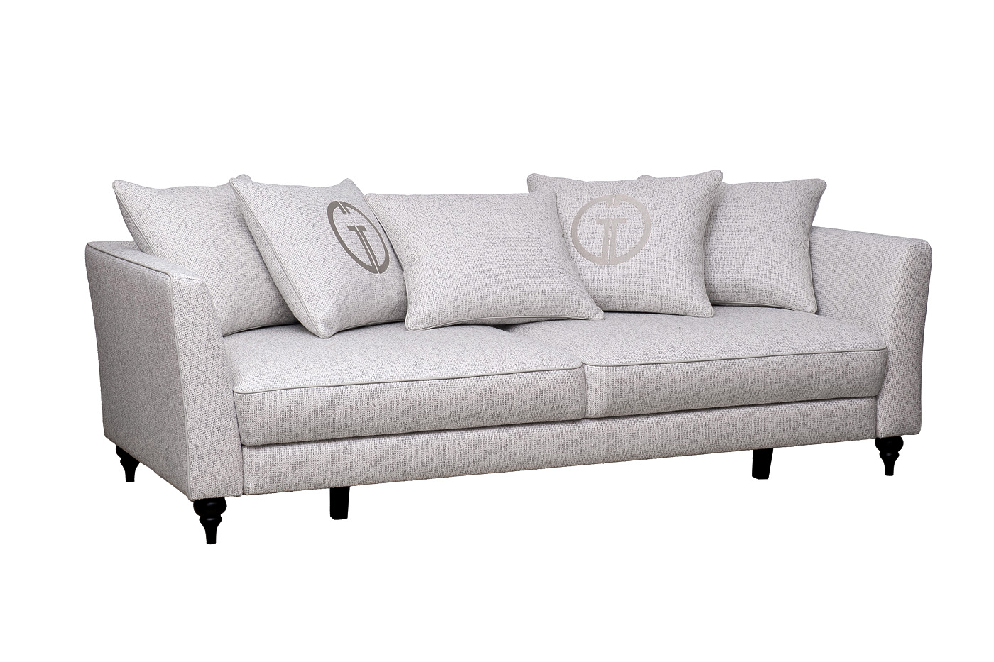 Диван Сорренто(Sorrento)(K) 230M трехм.раск c кантом,рогожка св.беж Santo1902-SECRU+Nev83 230*101*86_s2 2