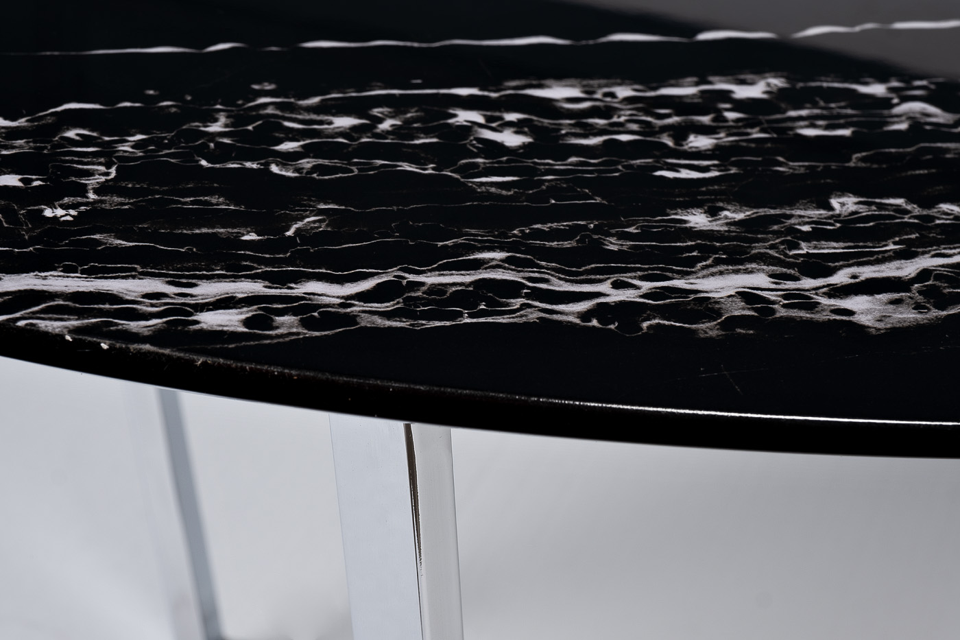 30B-85511 Стол журнальный овальный черный / хром 120*65*41см_s2 3