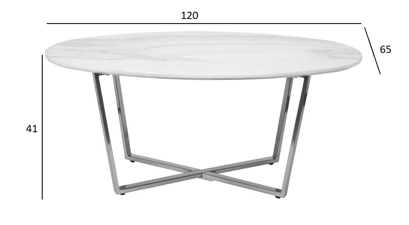 30B-85511 Стол журнальный овальный черный / хром 120*65*41см_s2 6