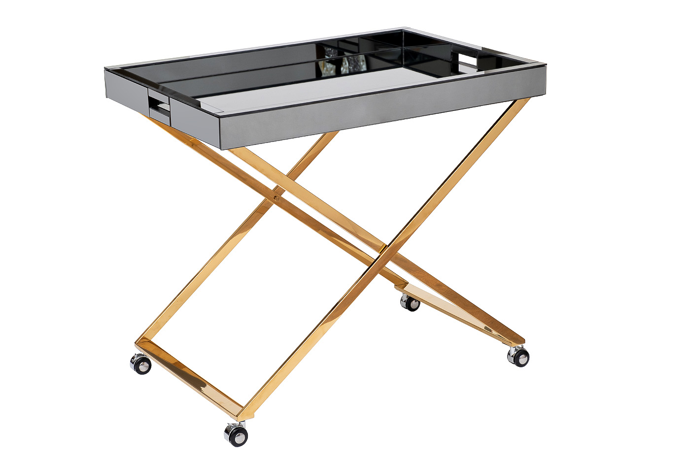 KFG134 Стол сервировочный матовый, н/ж сталь золото 80*55*67см_s2 2