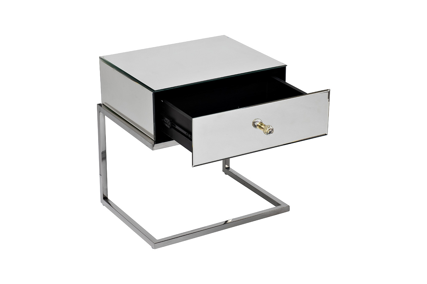 KFG131 Тумба зерк. с ящиком каркас н/ж сталь хром 50*40*50см_s2 3