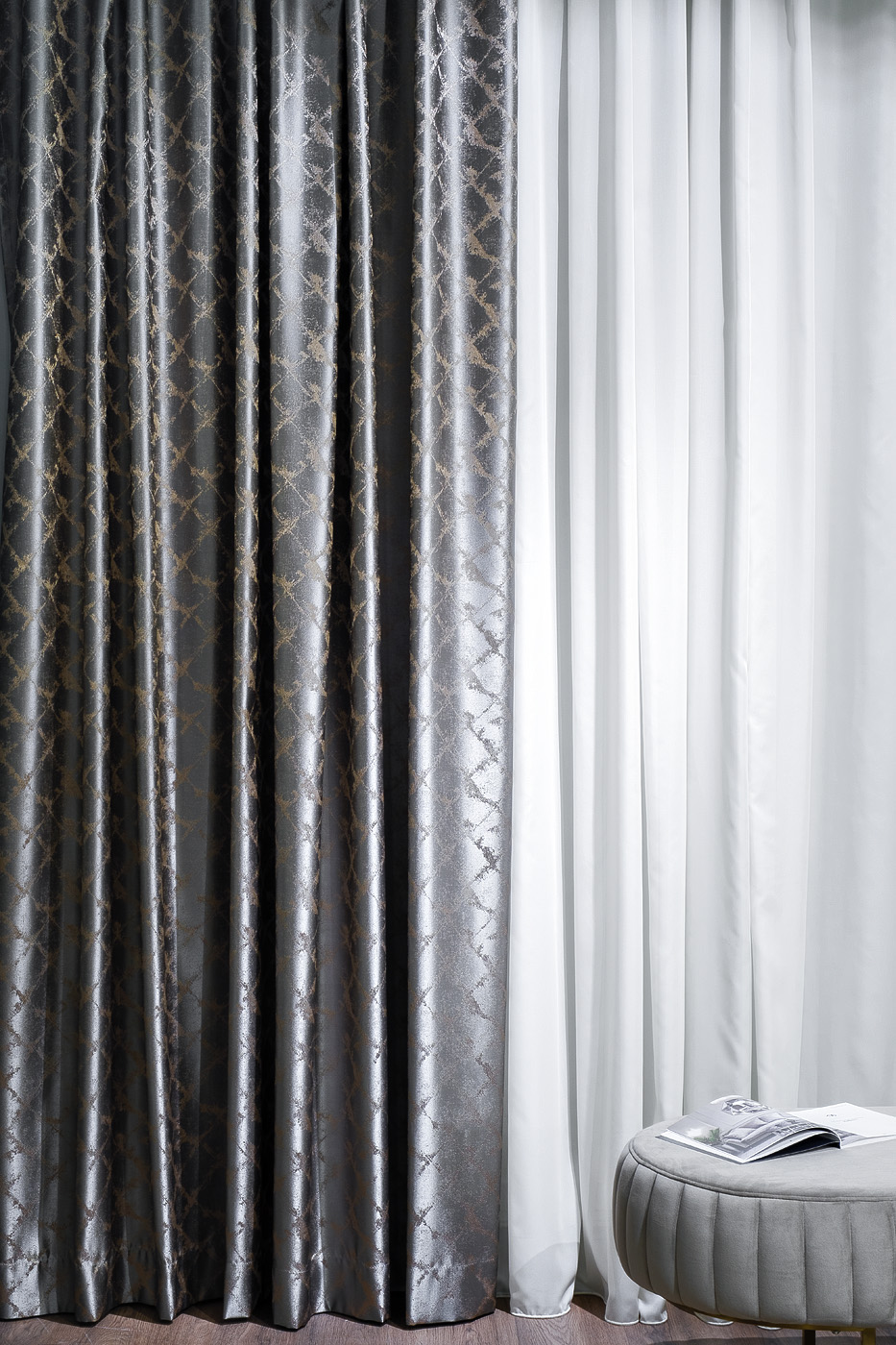 121GD-GAB1306-PORT SER Портьера ТРЕНТО (TRENTO) серая  275*260см_s2 3