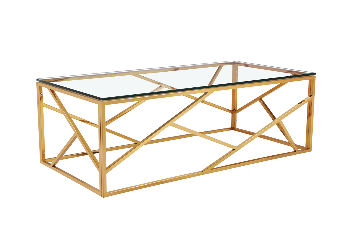 GY-CT2051214GOLD Стол журнальный прозр.стекло/золото 60*120*40см_s2 1