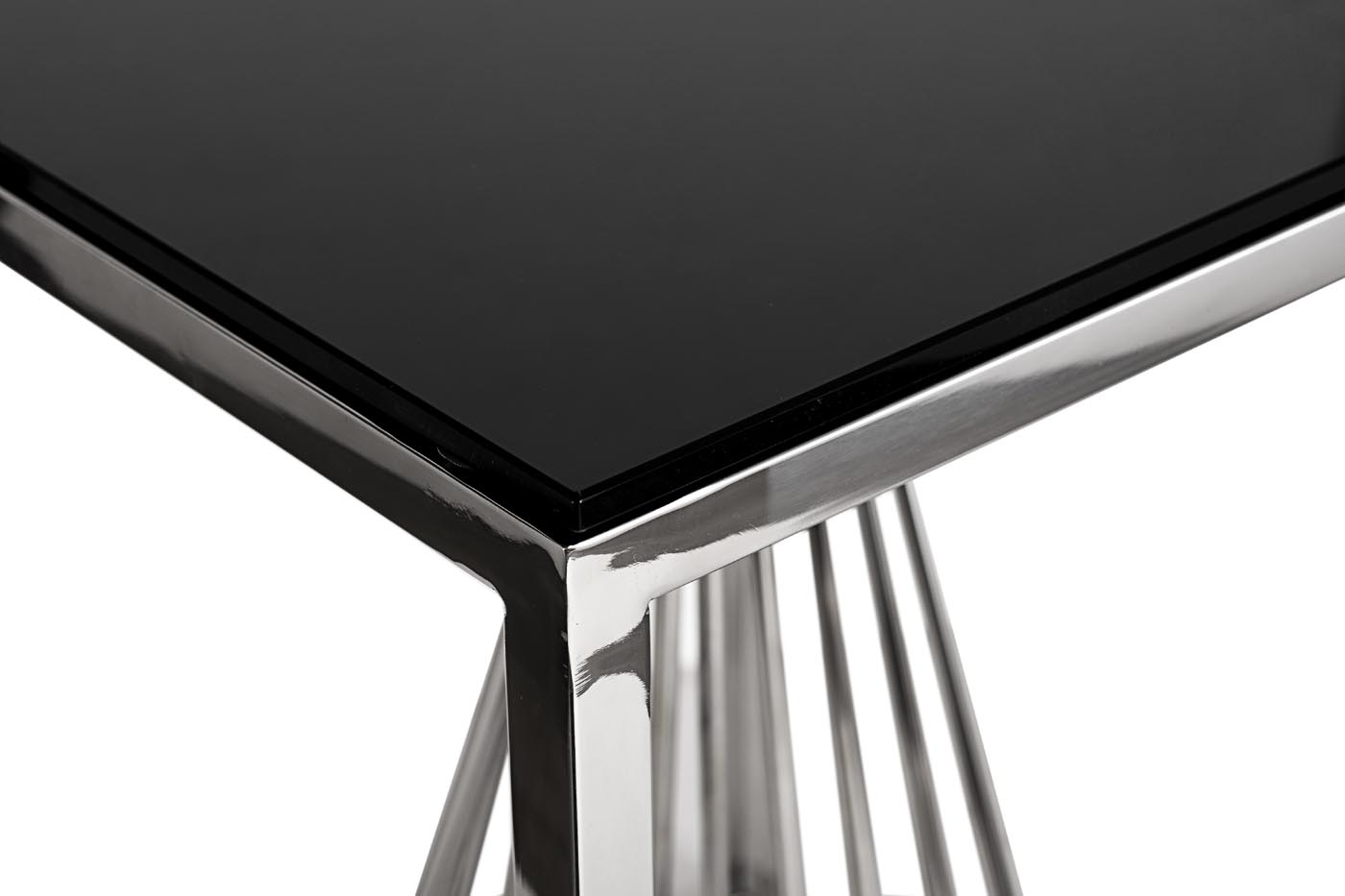 13RXET8083M-SILVER Стол журнальный стекло черн/серебро 38*38*50_s2 3
