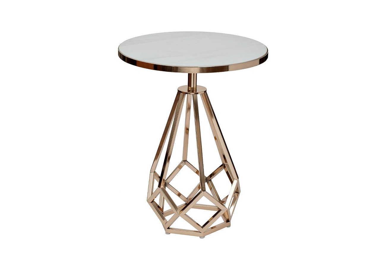 2KF111037-G Стол журнальный с мраморной столешницей d50*62см, цвет опоры золото_s2 1