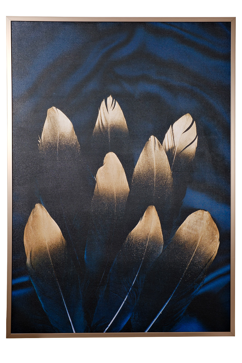 89VOR-GOLDEN FEATHER/1  Холст «Золотое перо-1» 140*100 см, багет латунь_s2 1