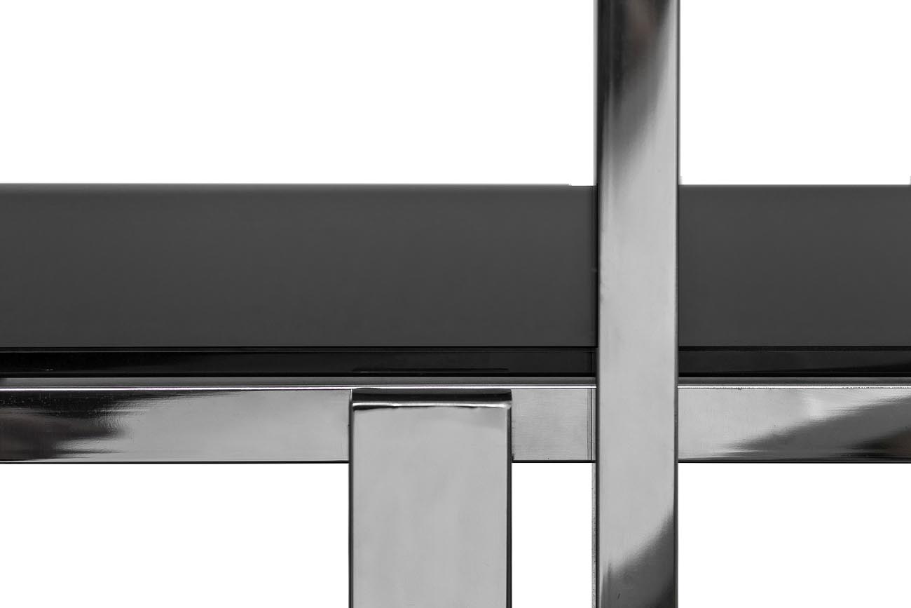 13RXSH3052-SILVER Стеллаж стекло черн./серебро 100*38*200см_s2 3