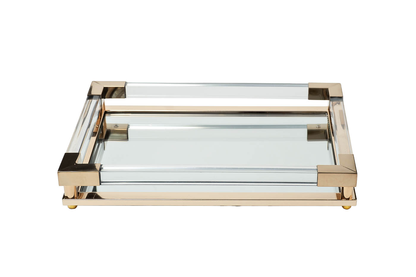 2K389137-G Поднос декоративный зеркальное основание, цвет золото 40*30*5см_s2 1