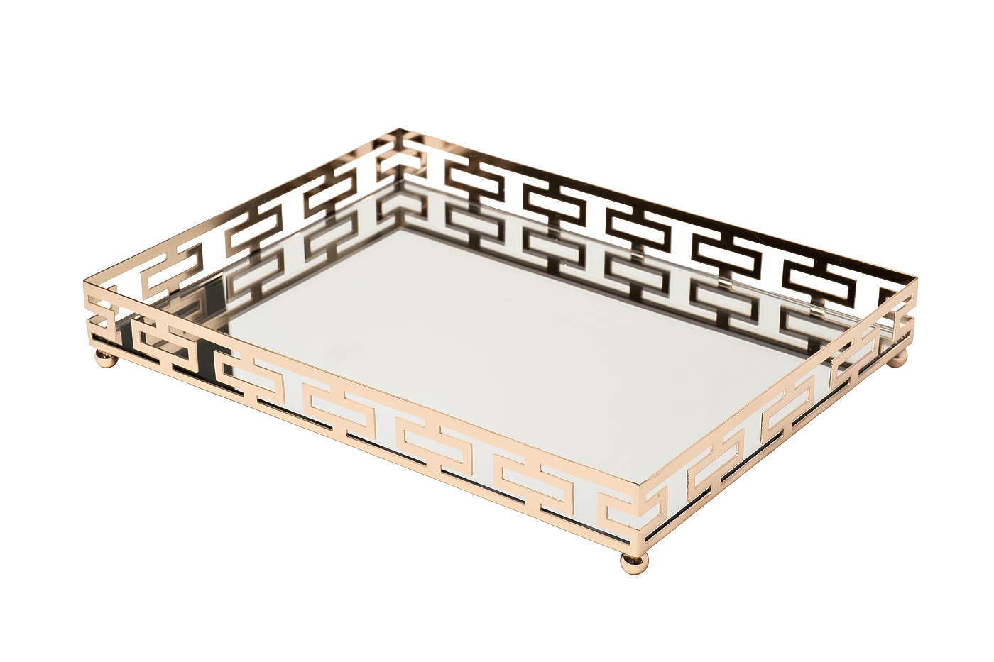 2K389162-G Поднос декоративный зеркальное основание, цвет золото 35*25*5см_s2 2