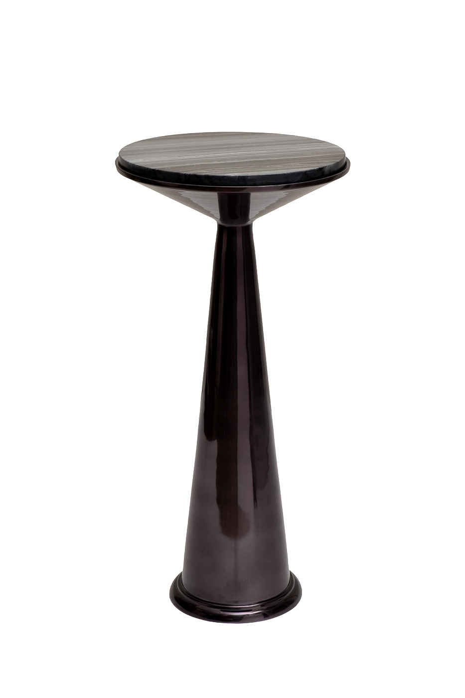 69-21534 Стол журнальный мрамор/метал. цвет черный d31,5*h66см_s2 1