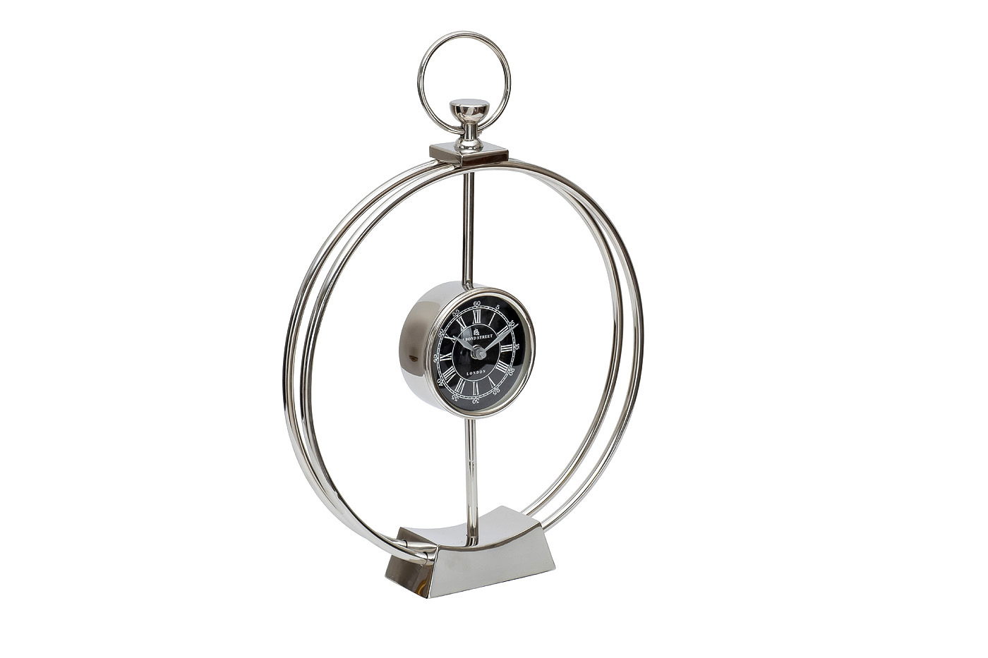 79MAL-5855-40 Часы настольные цвет хром d33см_s2 2