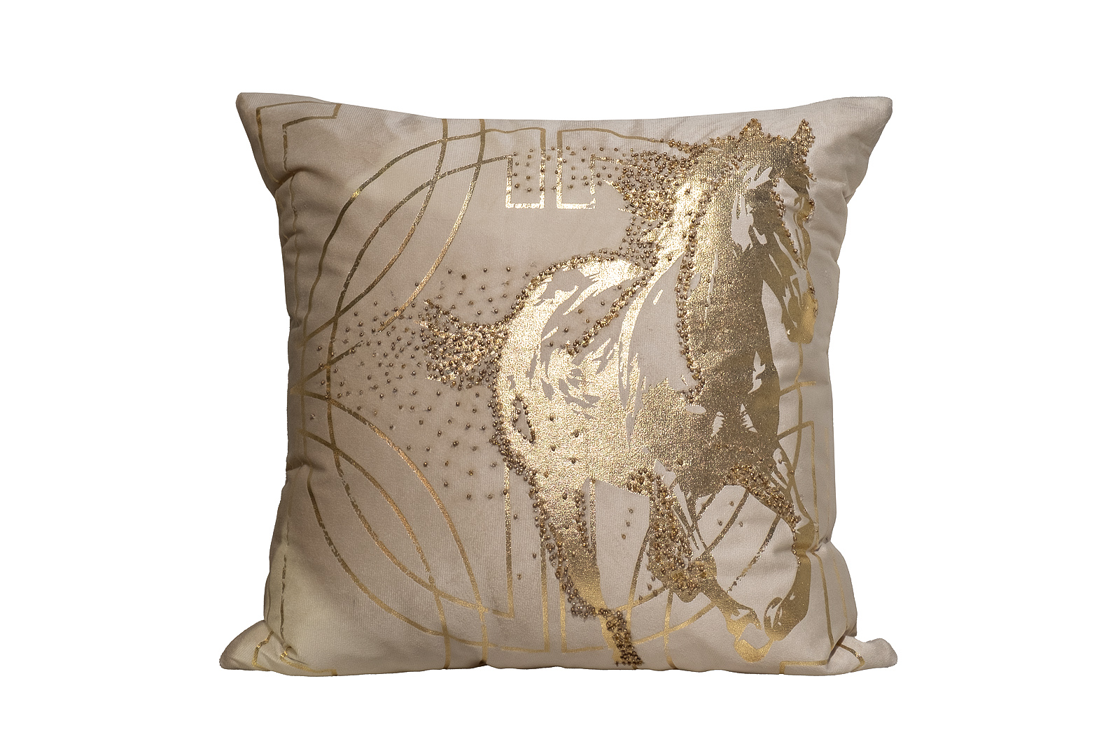 70SW-38059 Подушка с бисером, стеклярусом и вышивкой «Голден Спирит» беж 45*45_s2 1