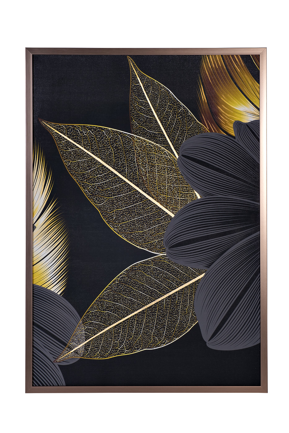 89VOR-GOLDEN LEAVES-3 Холст «Золотые листья-3» 100х70 см, багет( латунь),поталь_s2 1