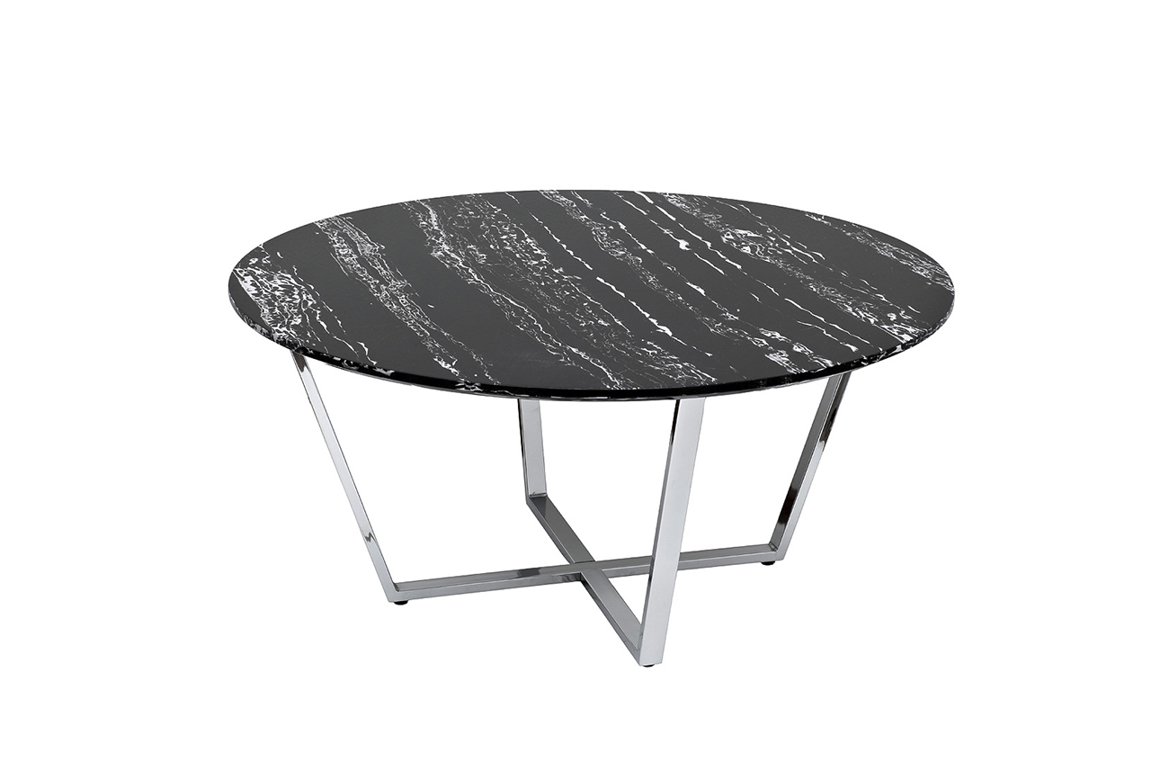 30B-85531 Стол журнальный круглый черный/хром d90*41см_s2 1