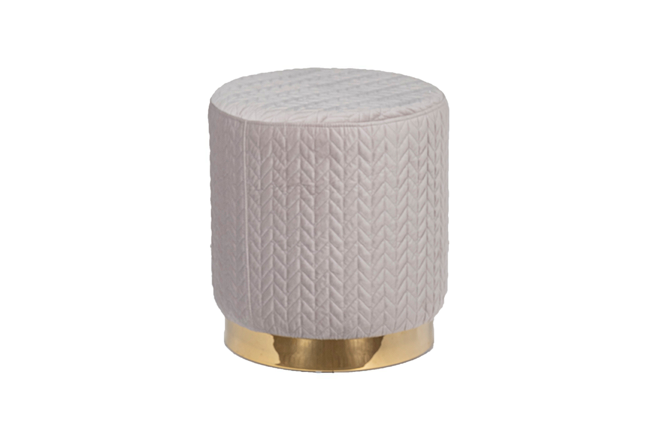 GY-BEN8143GOLD-LG Банкетка велюр светло-серый/золото d42*46см_s2 1