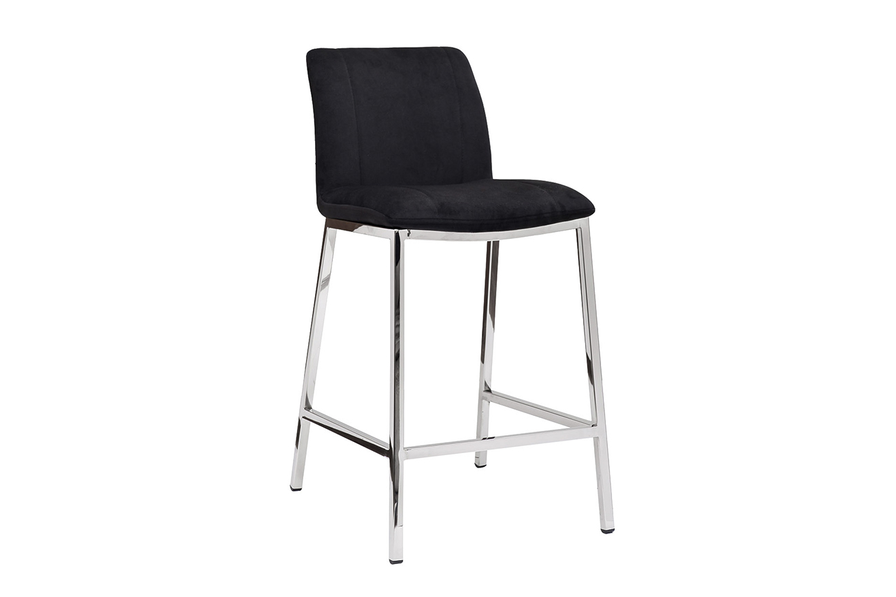 30C-DX-2091 BLK Стул барный велюр черный 42*53*88см_s2 2