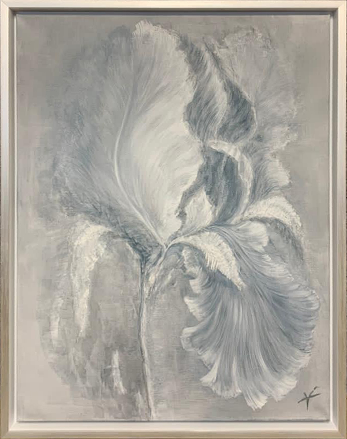 89VOR-FLOWER3 Холст «Ирис» 60*80 см, багет кэнвес серебр._s2 1