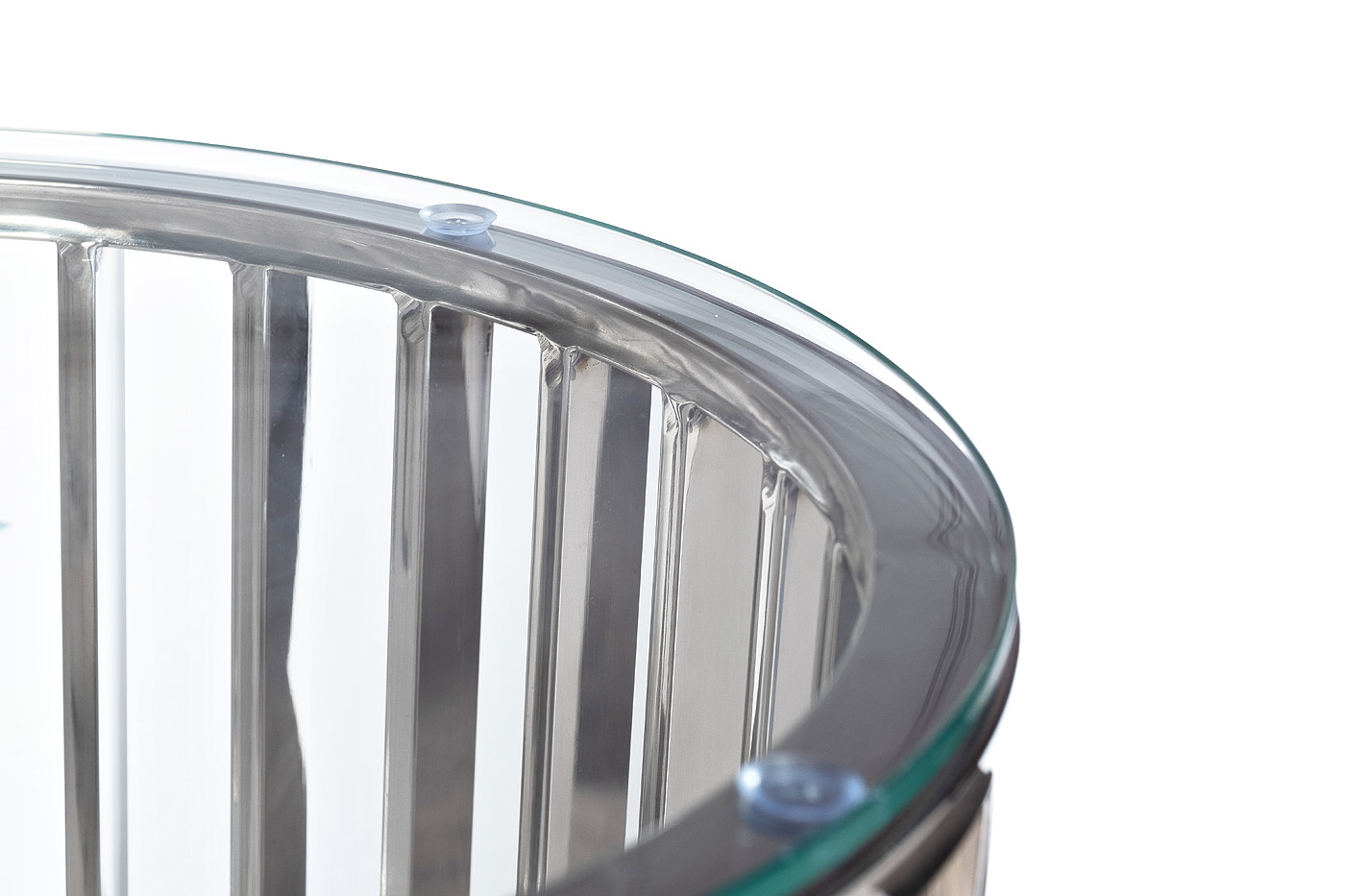 13RXET8077-SILVER Стол журнальный стекло прозр/серебро d46*55см_s2 2