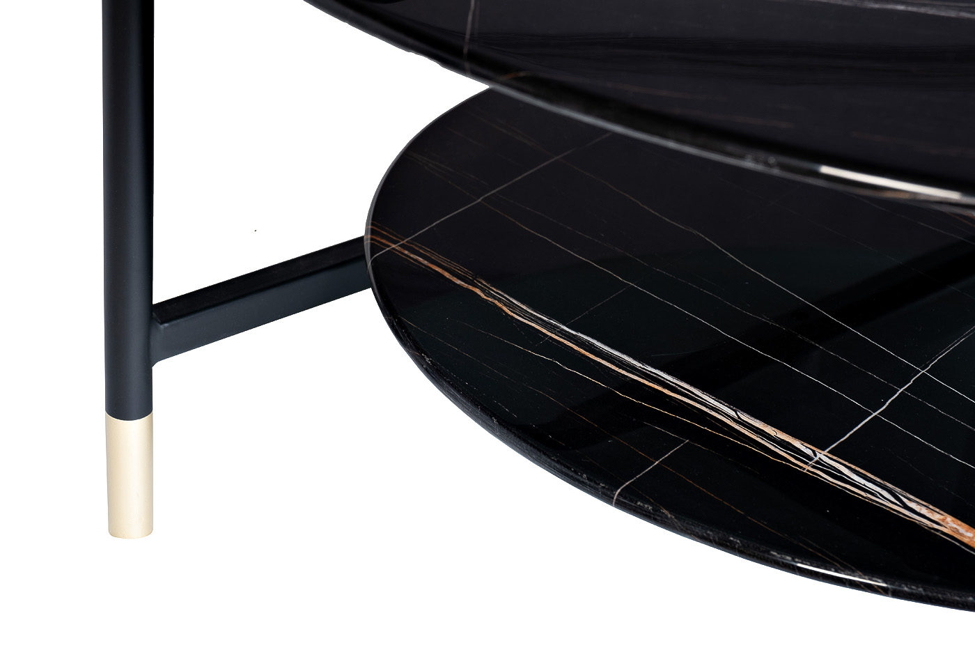 30B-872 BL Стол журнальный d80*45 с полкой, черный_s2 6