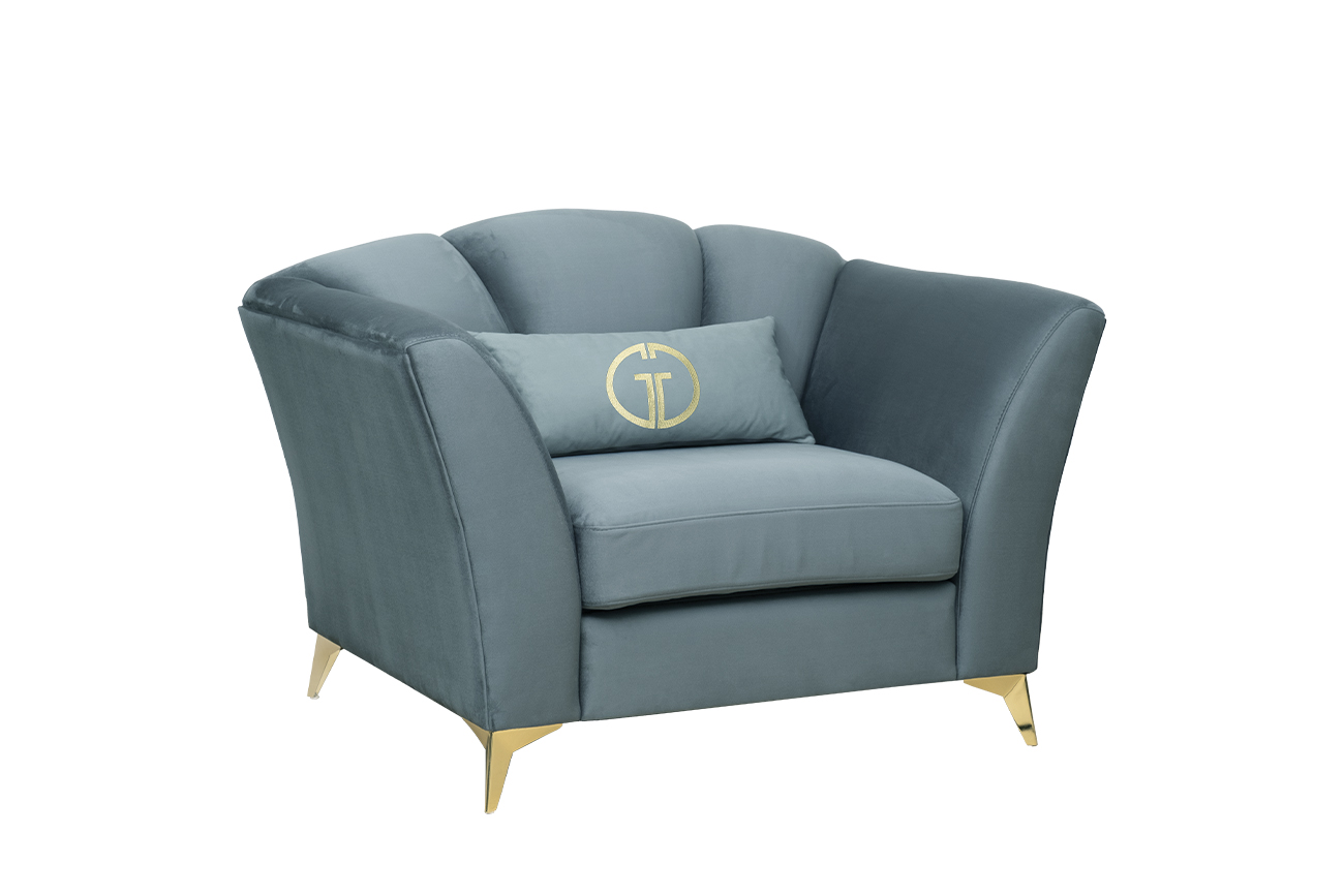 Кресло Аннет(Annette) велюр бирюзовый Colt1004 130*100*92см_s2 2