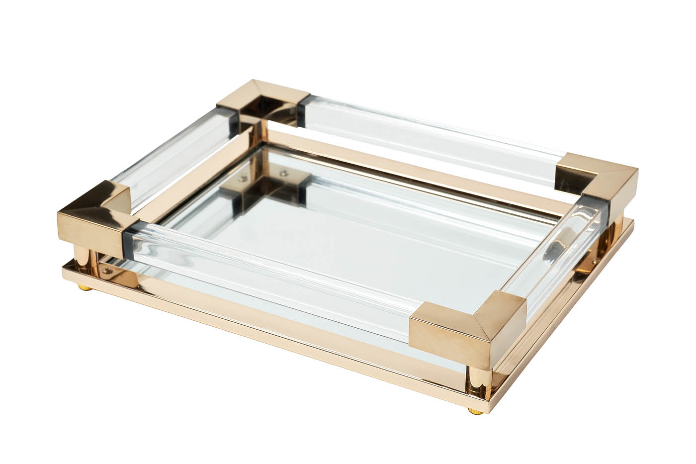 2K389136-G Поднос декоративный зеркальное основание, цвет золото 32*25*5см_s2 2