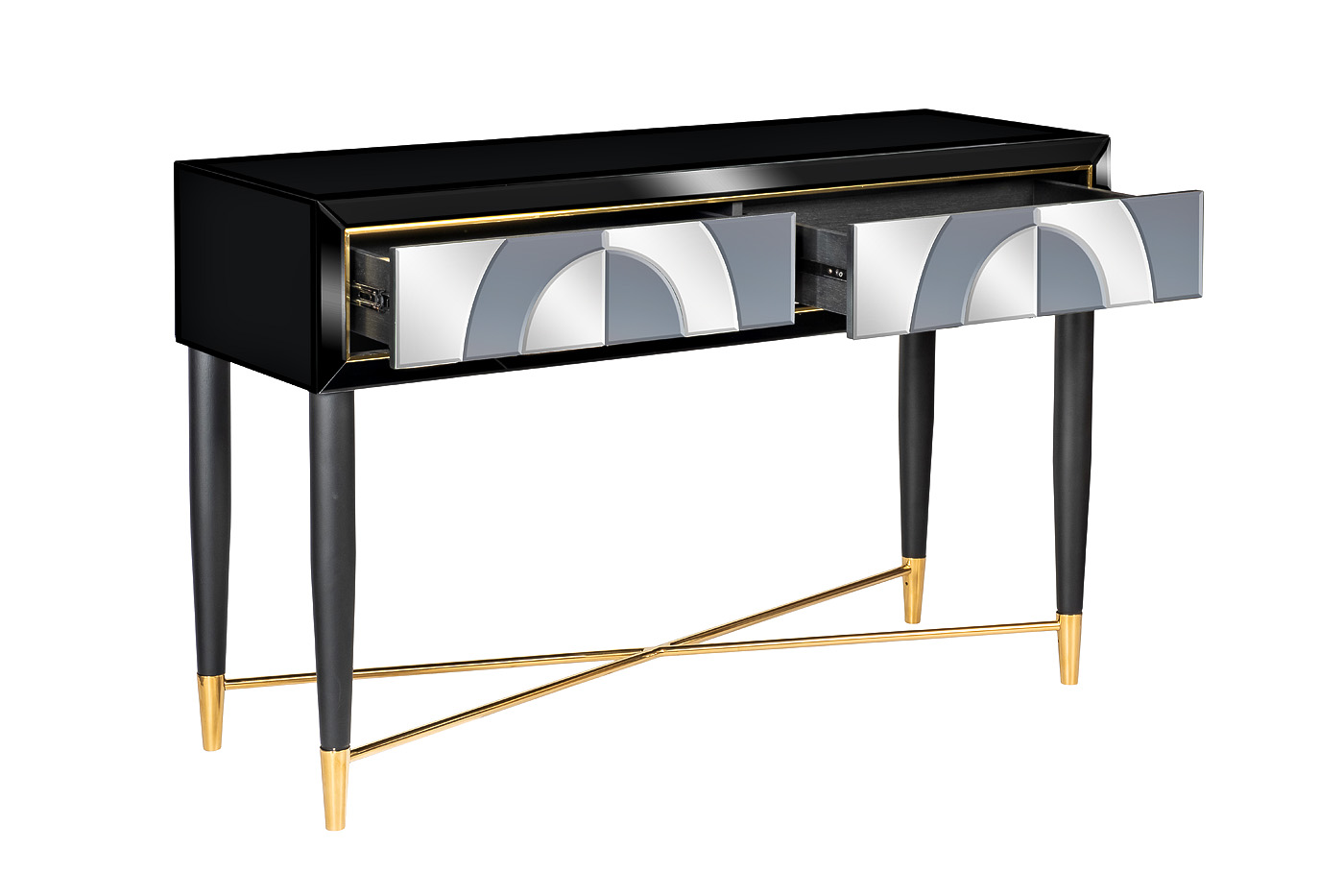 KFG122 Консоль 2 ящика зеркало двухцветное 120*42*75см_s2 3