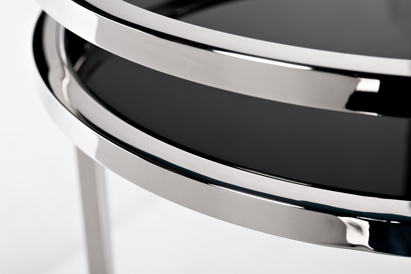 47ED-07900 Стол журнальный черное стекло/хром d41*60см_s2 2