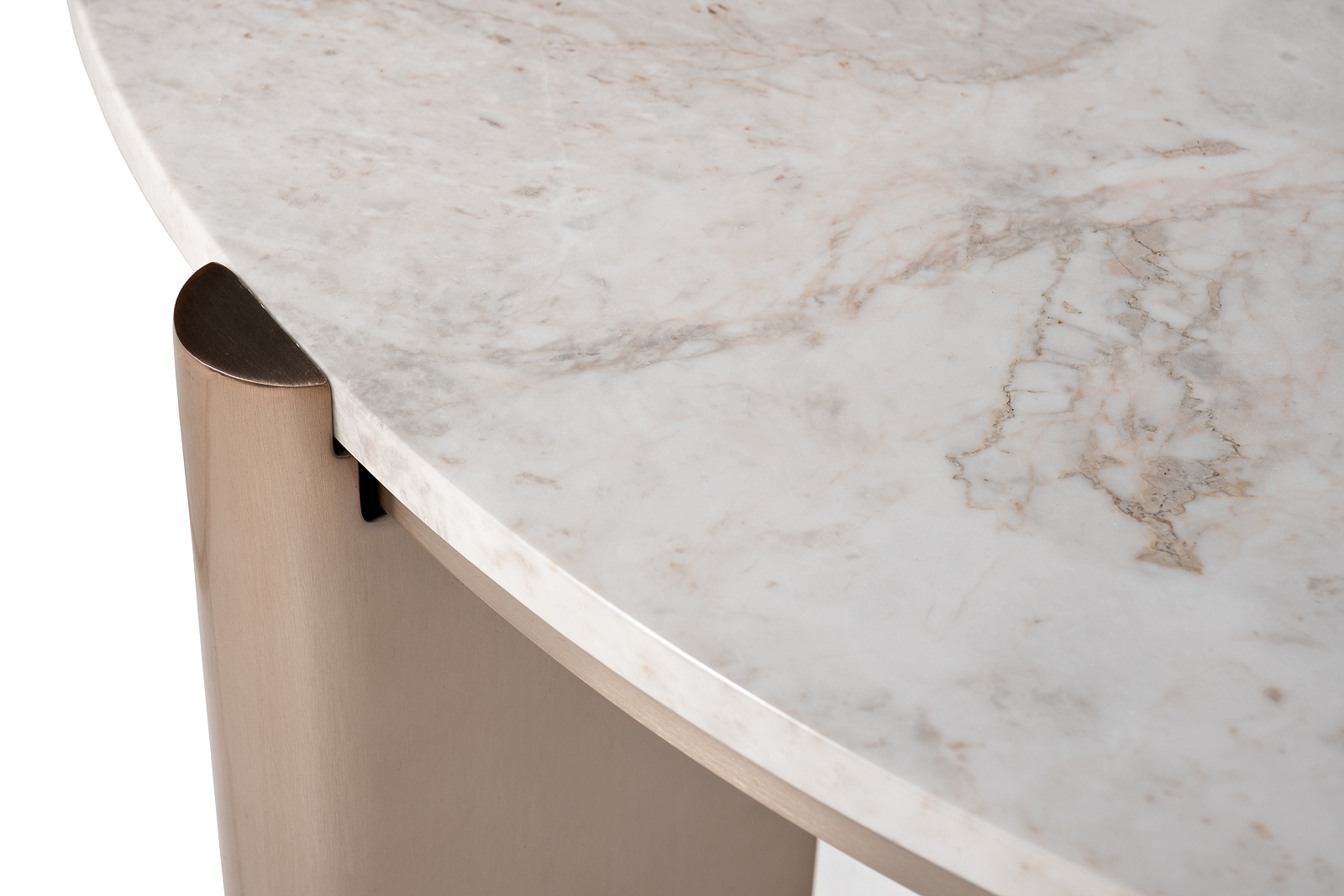 57EL-10082 Стол журнальный натур.белый мрамор Cass White d 105*37см_s2 2