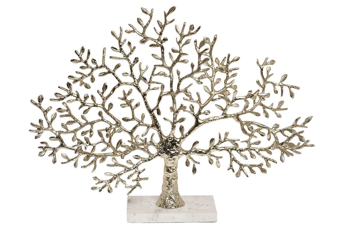 69-919201 Декор настольный «Дерево» зол.мет./мрам.бел 60*13*46см_s2 1