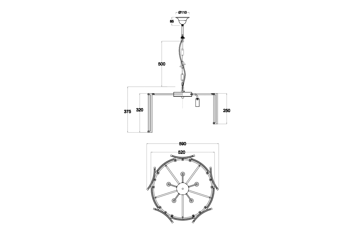 20MD3515-5GOLD Светильник потолочный d58*34см_s2 3