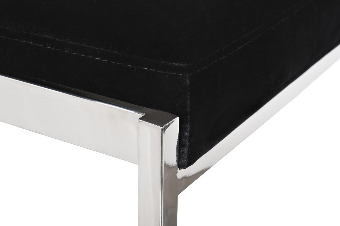 GY-B8216-BL Стул барный, велюр черный/хром  49*55*85см_s2 3