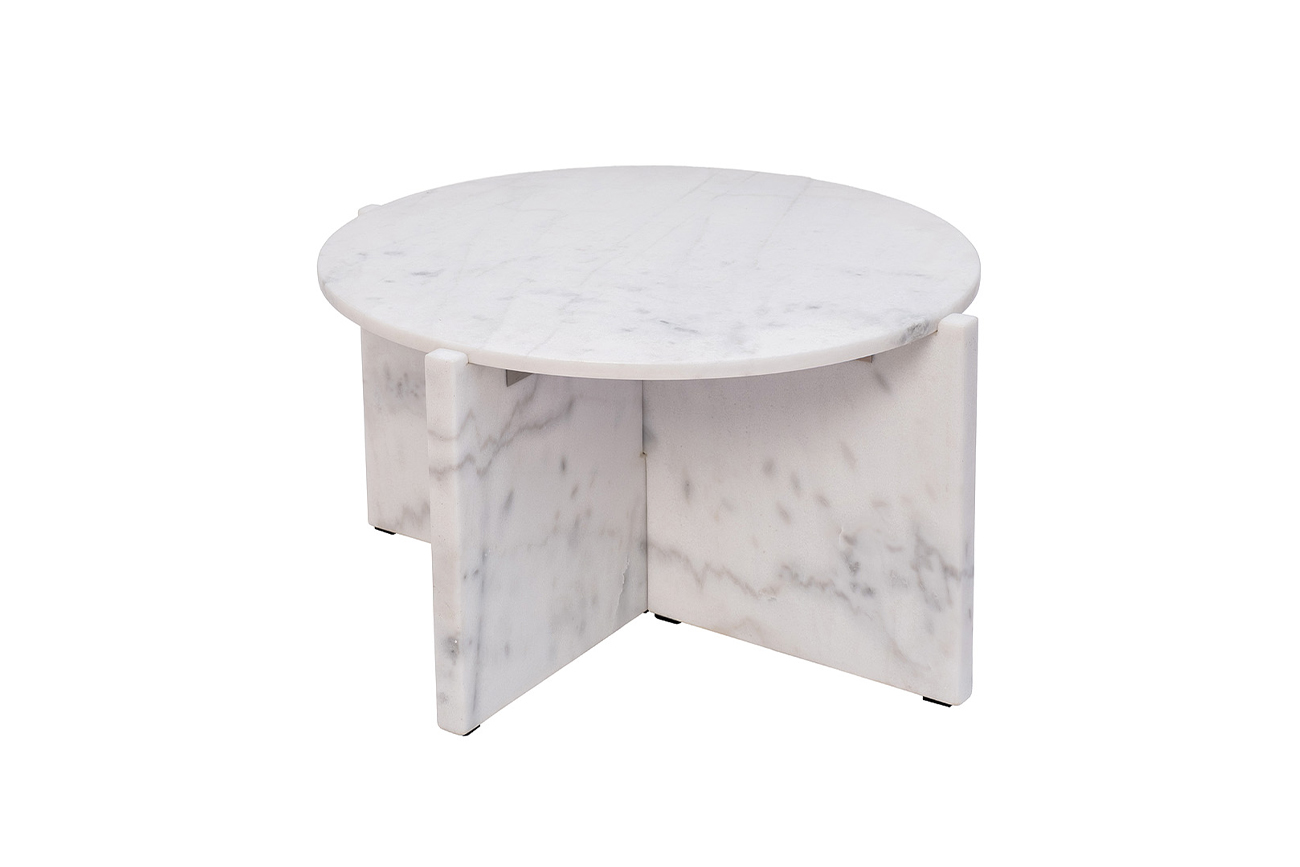 46AS-6270 Стол журнальный белый мраморный d65*35см_s2 1